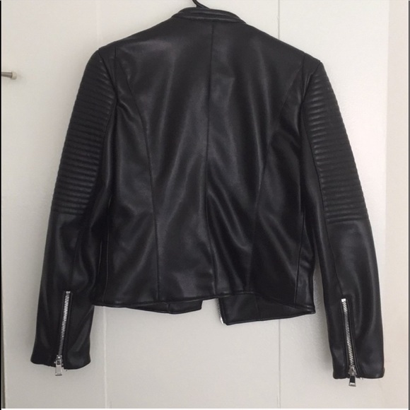 Zara Faux Black Leather Jacket - Picture 2 of 2